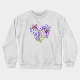 Iris Flowers Heart Crewneck Sweatshirt